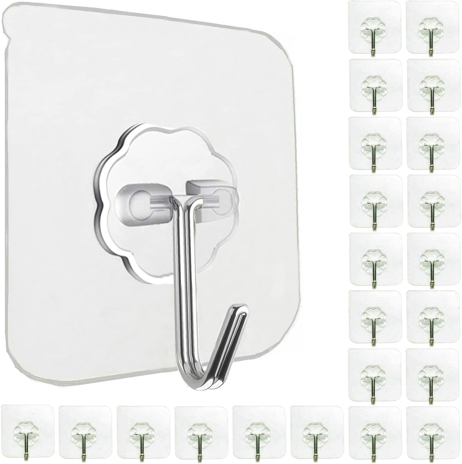 24-piece heavy-duty self-adhesive hook